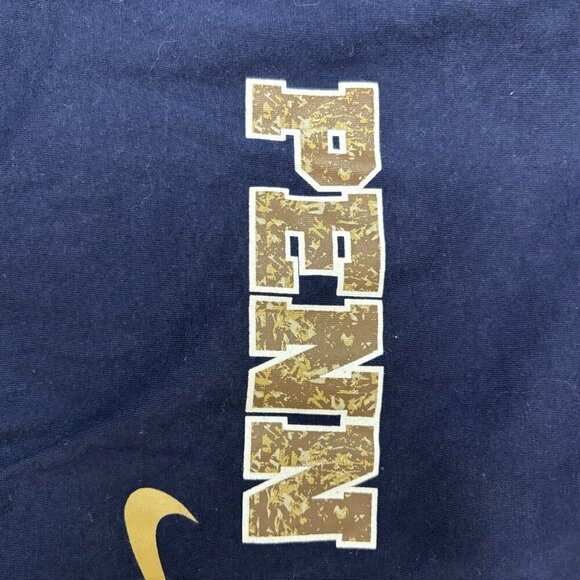 NIKE PENN STATE Long Sleeve Tee Athletic Cut Crew Neck Navy Gold Camo Size XXL - Picture 3 of 4